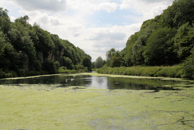 View 'straight ahead' showing the lake and both sides of the gorge.